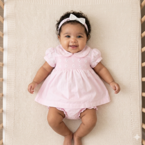 Pink Baby Dress Set